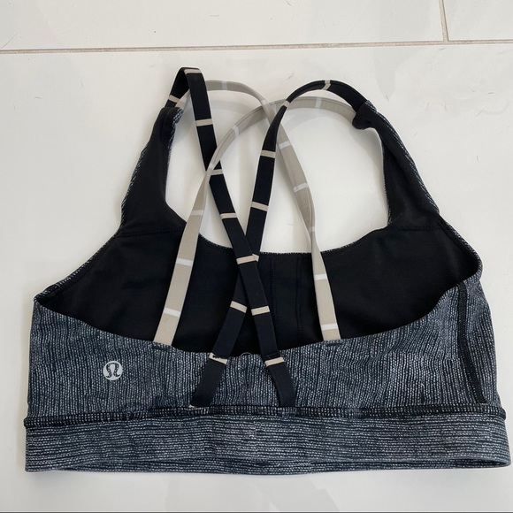 Navy Pattern Sports Bra - Picture 3 of 4